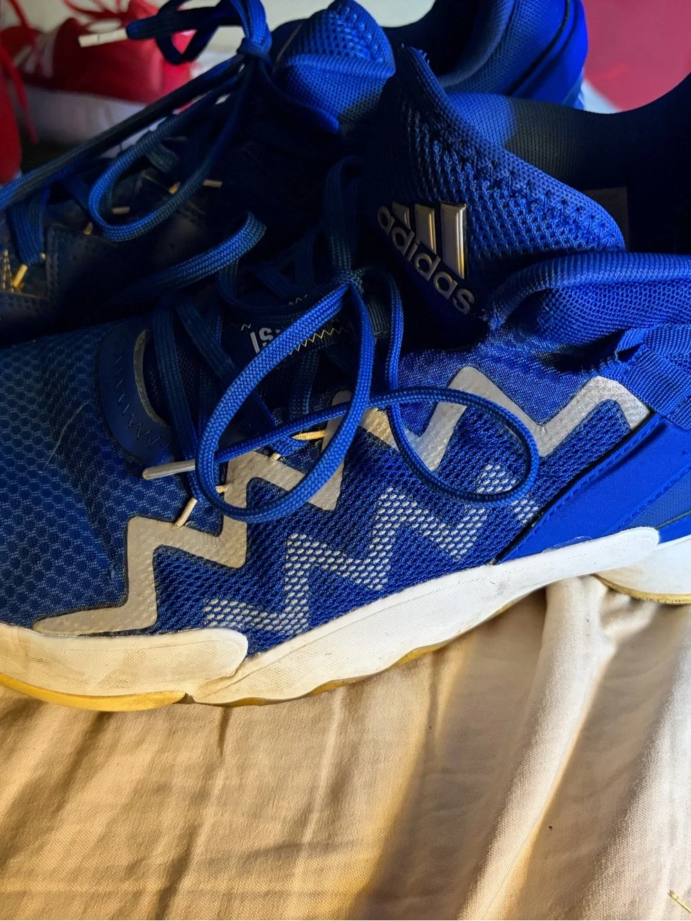 adidas Men's Royal Blue Athletic Running Shoes with Yellow Accents